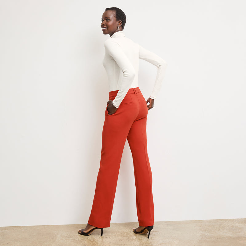 Lowen Jetset Pant - Everyday Crepe with Topstitch :: Ginger