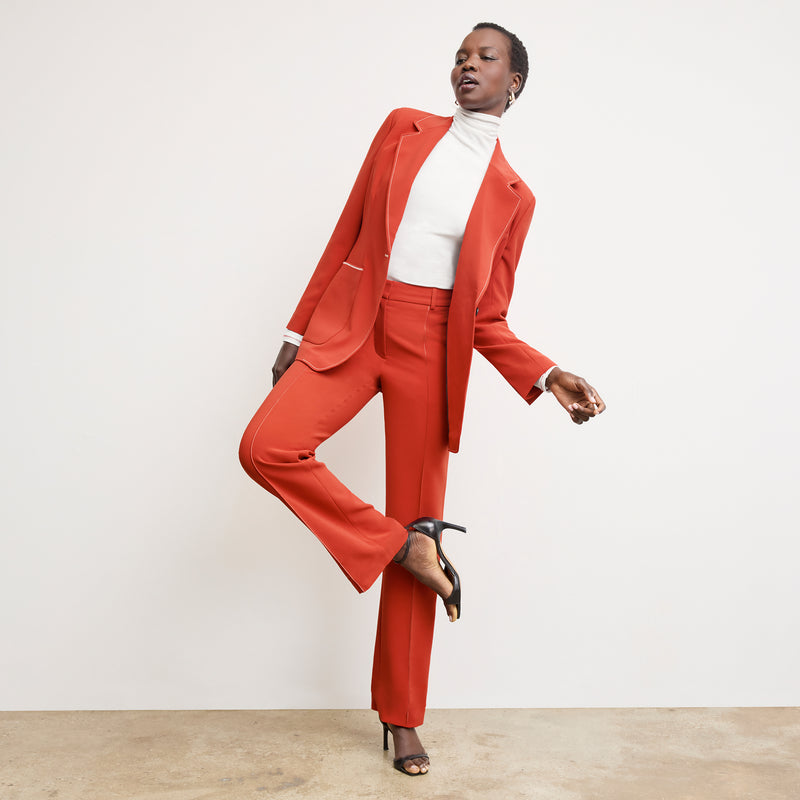 Lowen Jetset Pant - Everyday Crepe with Topstitch :: Ginger