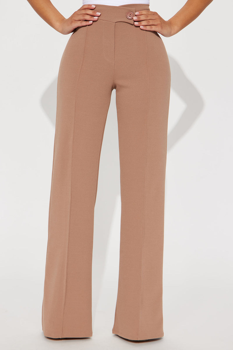 Petite Call It Even Wide Leg Dress Pants - Taupe