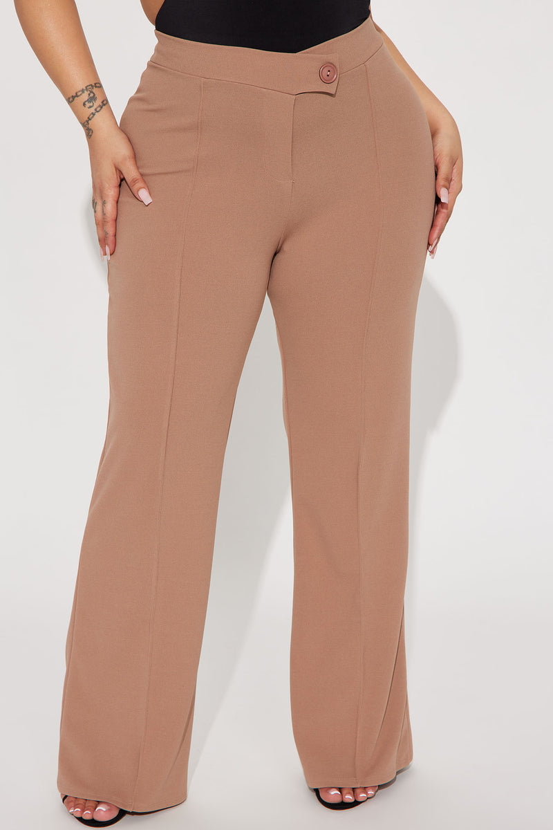 Petite Call It Even Wide Leg Dress Pants - Taupe