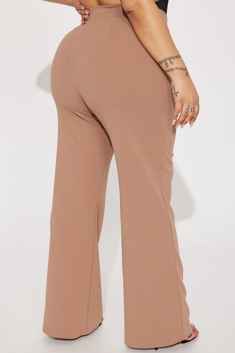 Petite Call It Even Wide Leg Dress Pants - Taupe
