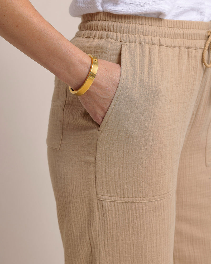 Laken Wide Leg Pant - Travertine