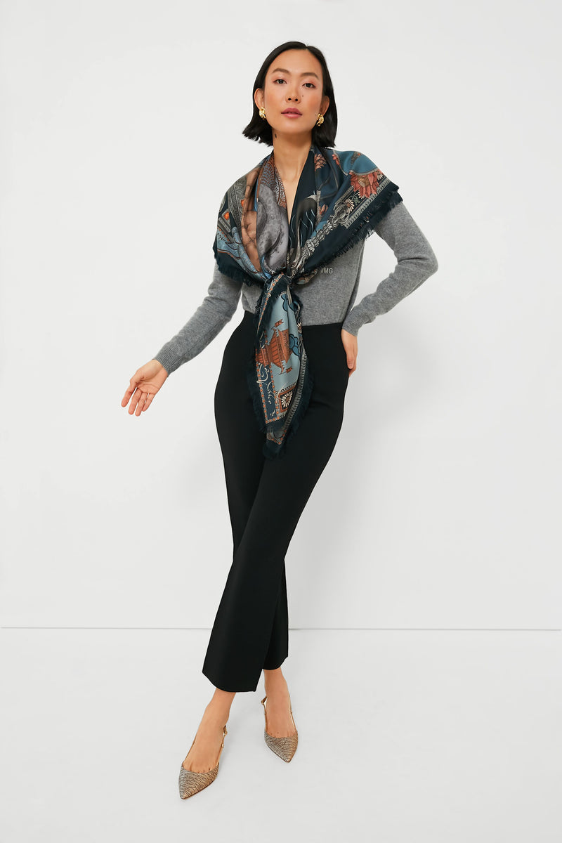Black Compression Knit Ashford Pants