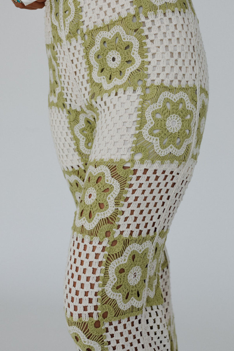 Tierra Sol Crochet Pants - Green