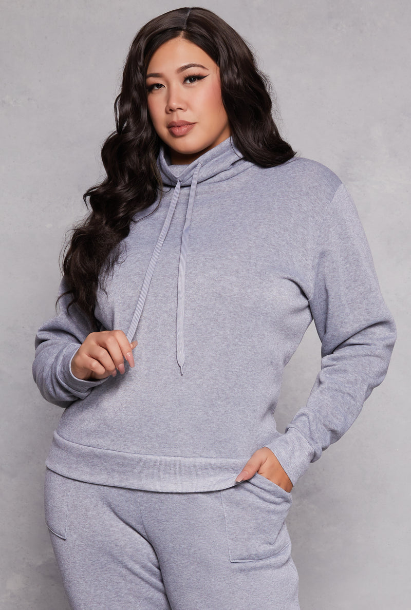 Plus Size Funnel Neck Sweatshirt