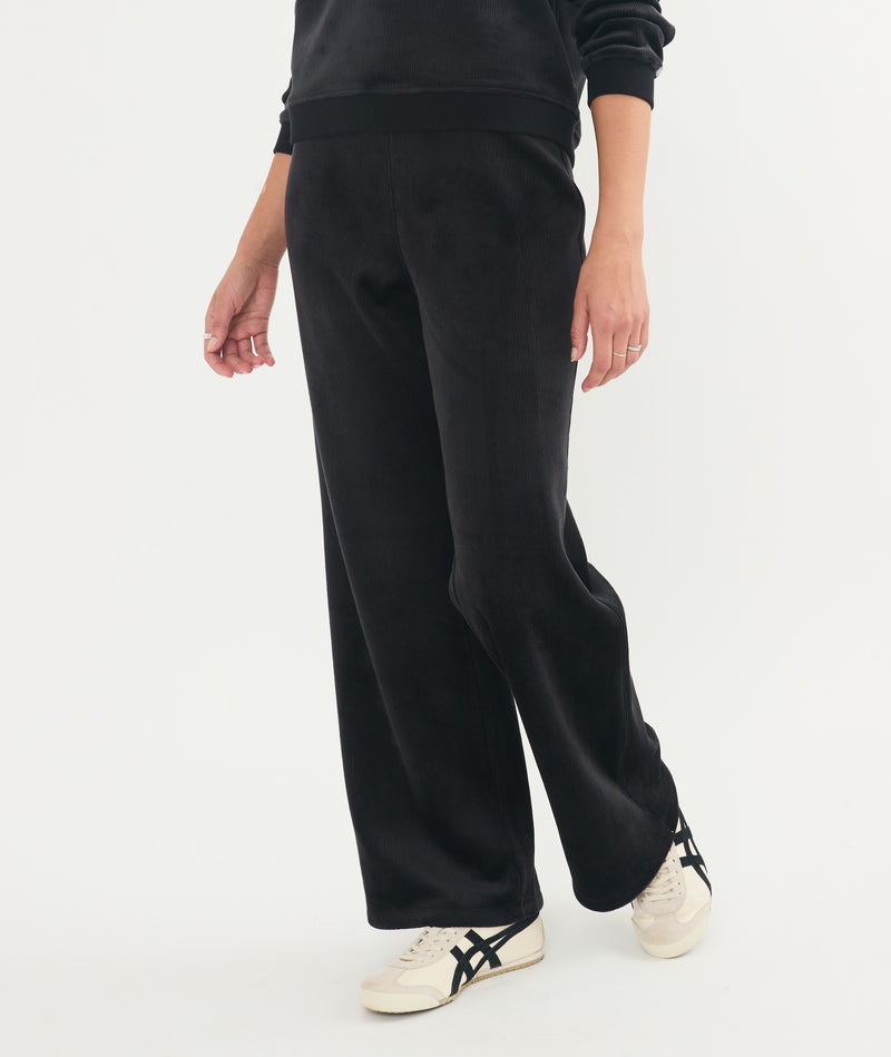 Cord Velour Wide Leg Pant