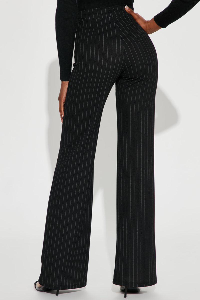 Tall Victoria High Waisted Dress Pant Pinstripe - Black/White