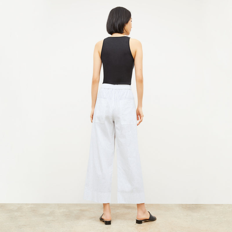 Madelyn Pull-On Pant - Poplin Stripe :: Blue / Ivory