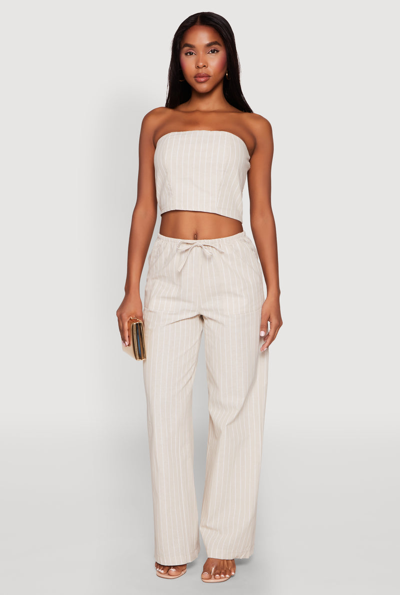 Almost Famous Smocked Striped Tube Top