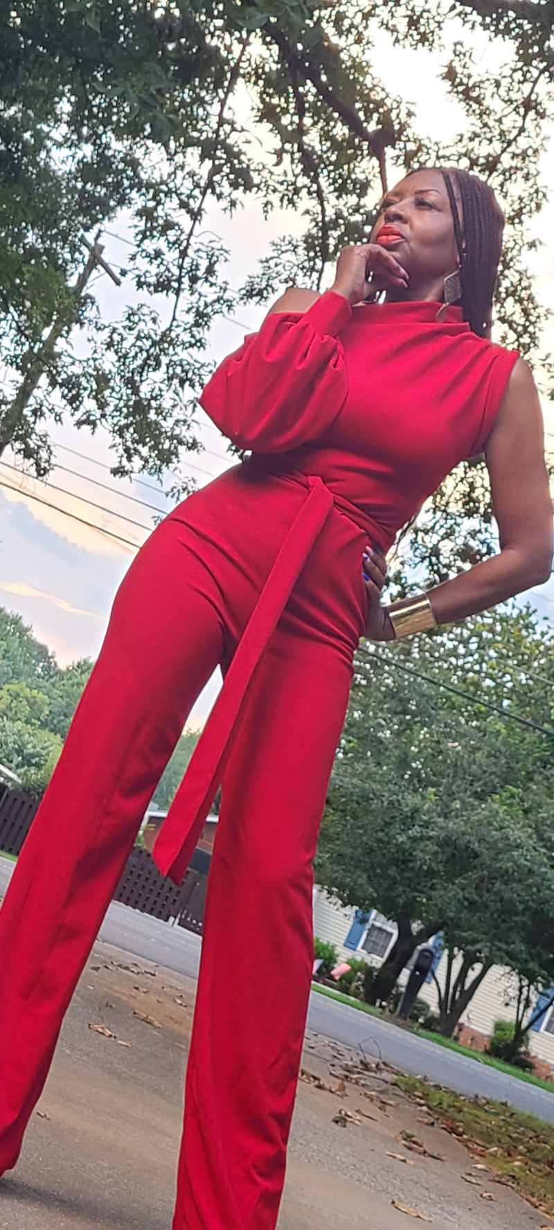 Givin Me Life Jumpsuit (Red)