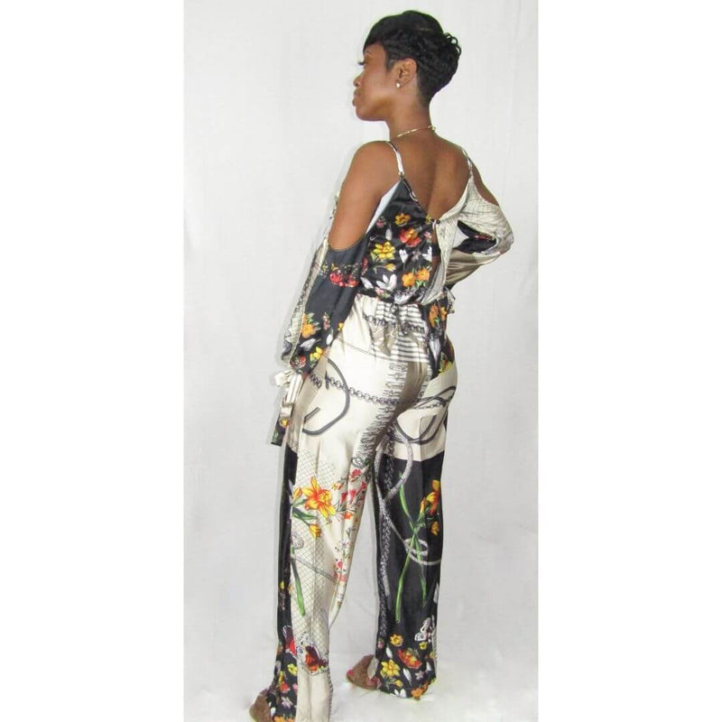 EXCLUSIVE MIXED MEDIA JUMPSUIT