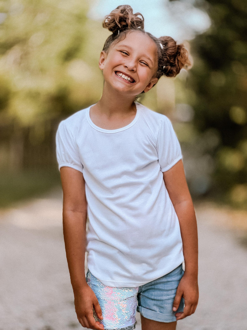 Girl's SUBLIMATION PUFF Short Sleeve Shirt