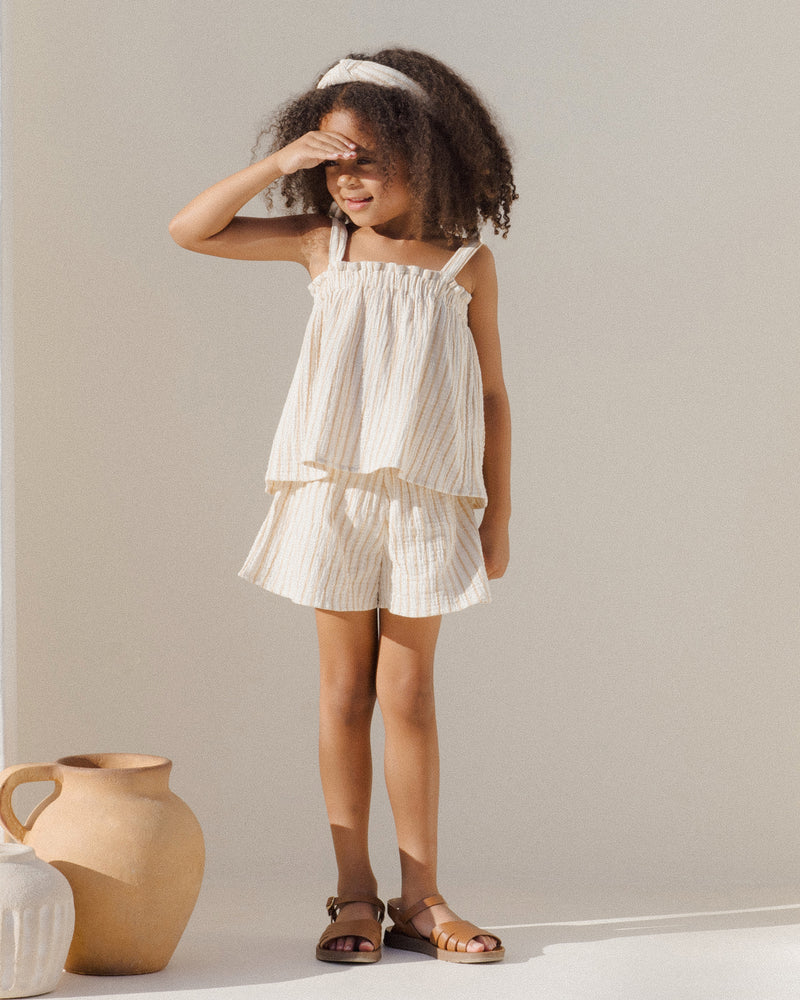 Remi Shorts || Marigold Stripe