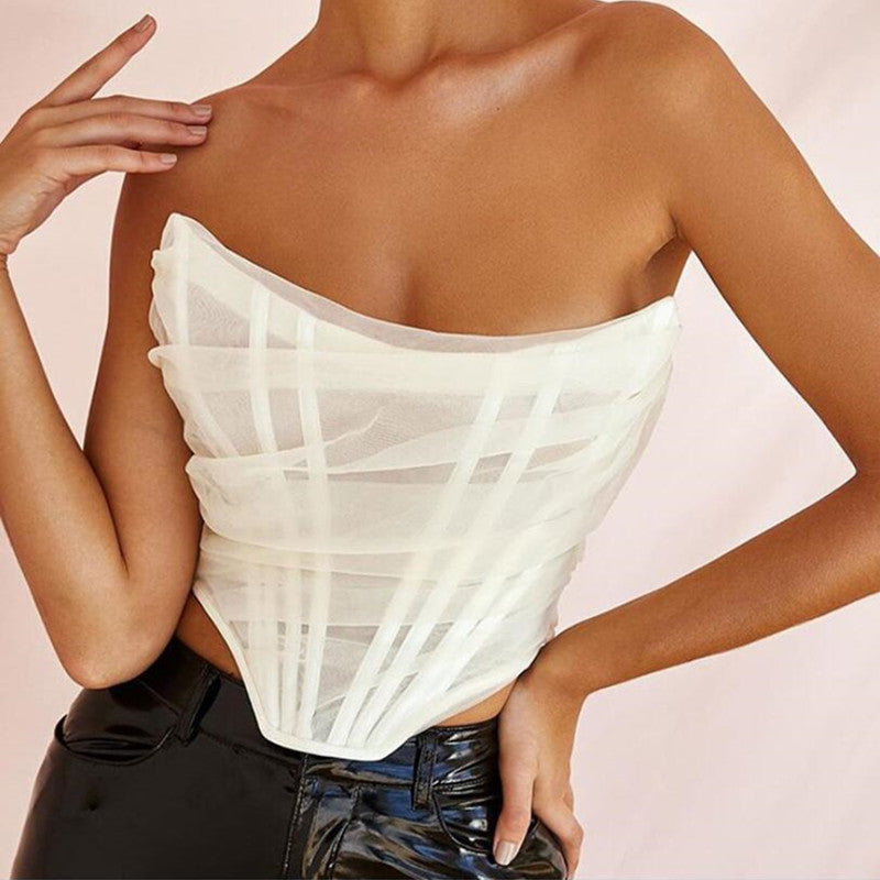 Strapless Mesh Corset Top
