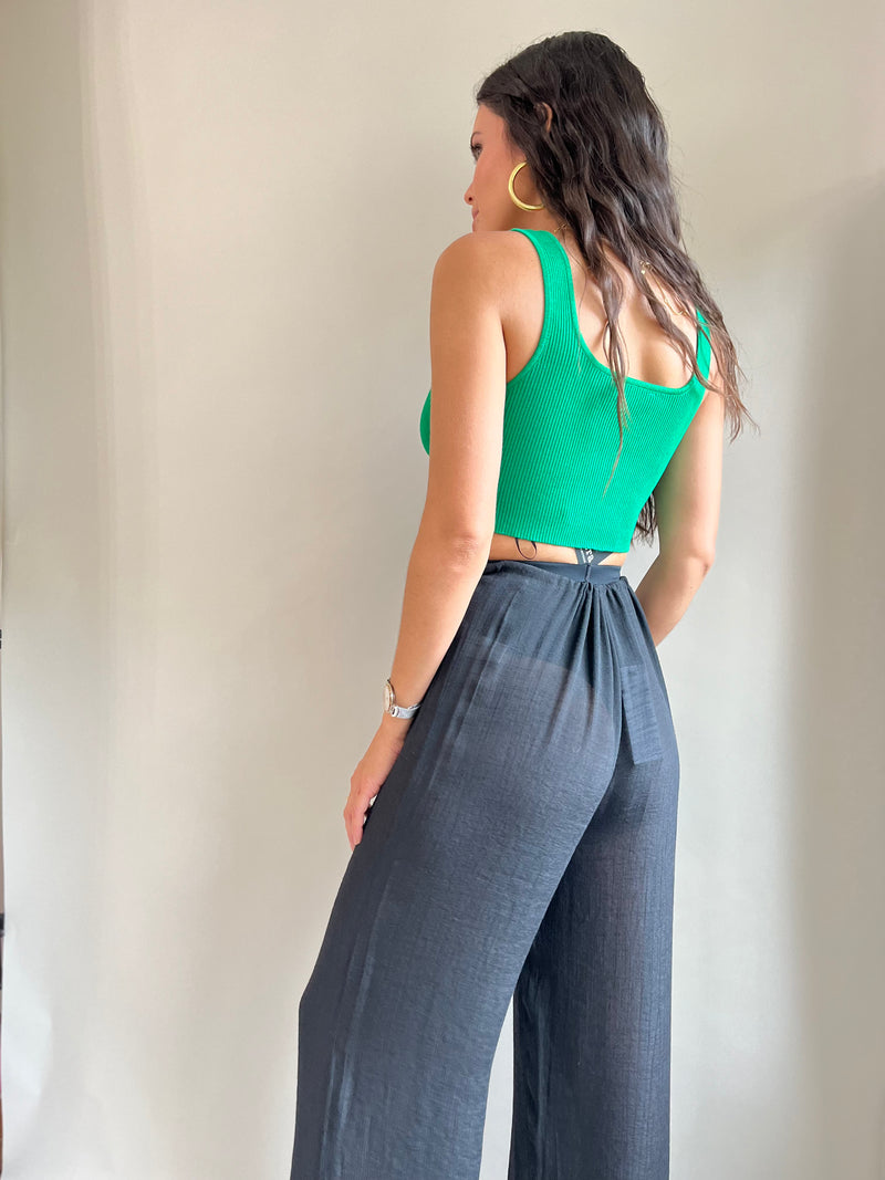 Crochet Corset Top- Green