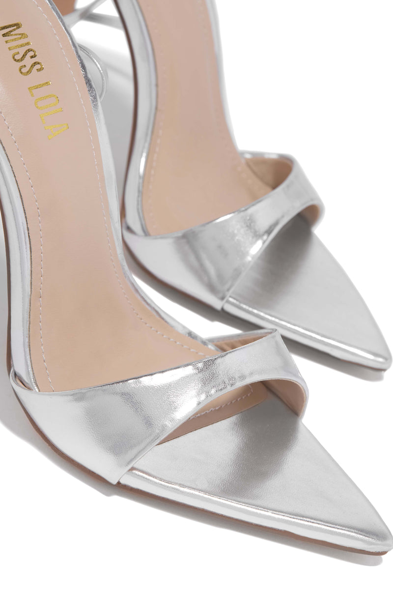 Sun Kissed Nights Lace Up High Heels - Silver