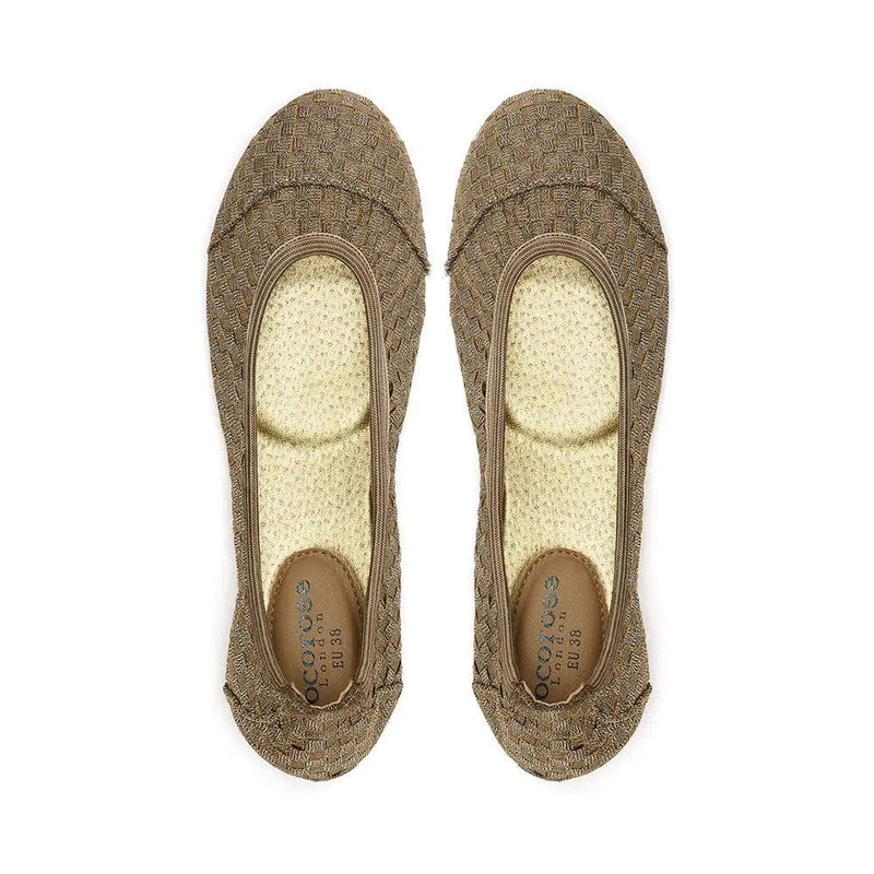 Barbican - Champagne Woven Ballet Flats (EU36 only)