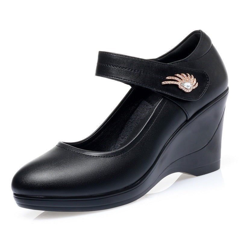 Platform Wedge Heel Shallow Mouth Woman Shoes