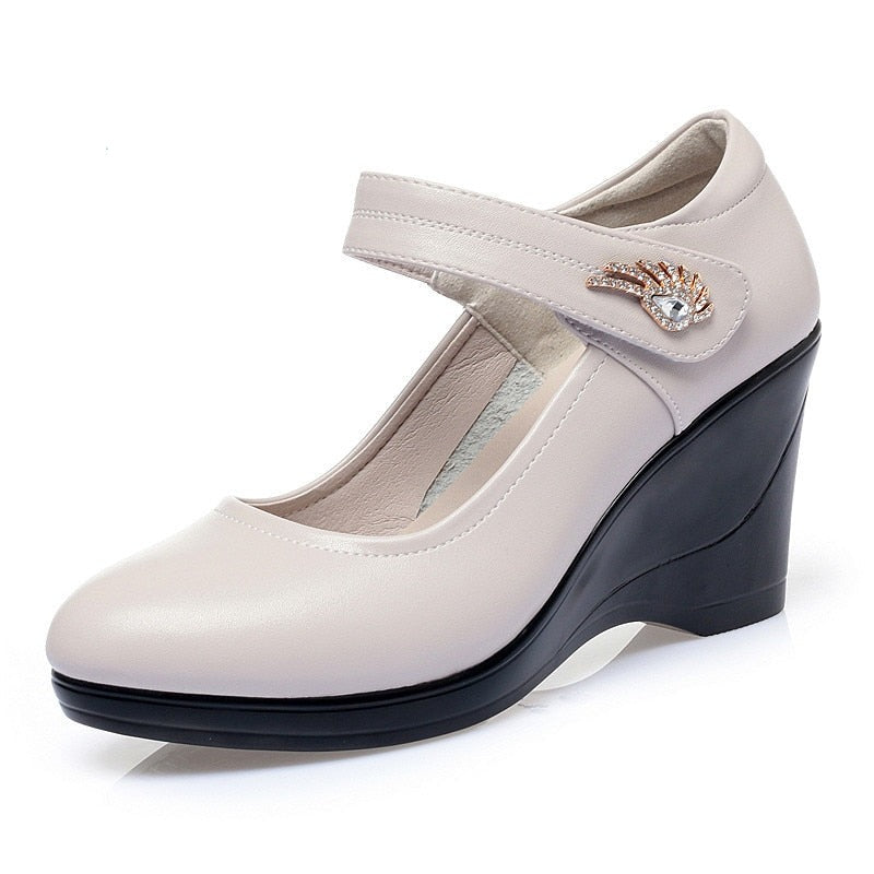 Platform Wedge Heel Shallow Mouth Woman Shoes