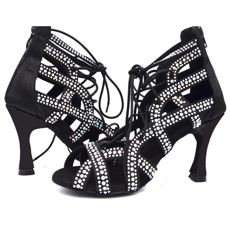 Women's Rhinestone Customized Heel Heels Dance Boots Jazz Salsa Dancing Shoes