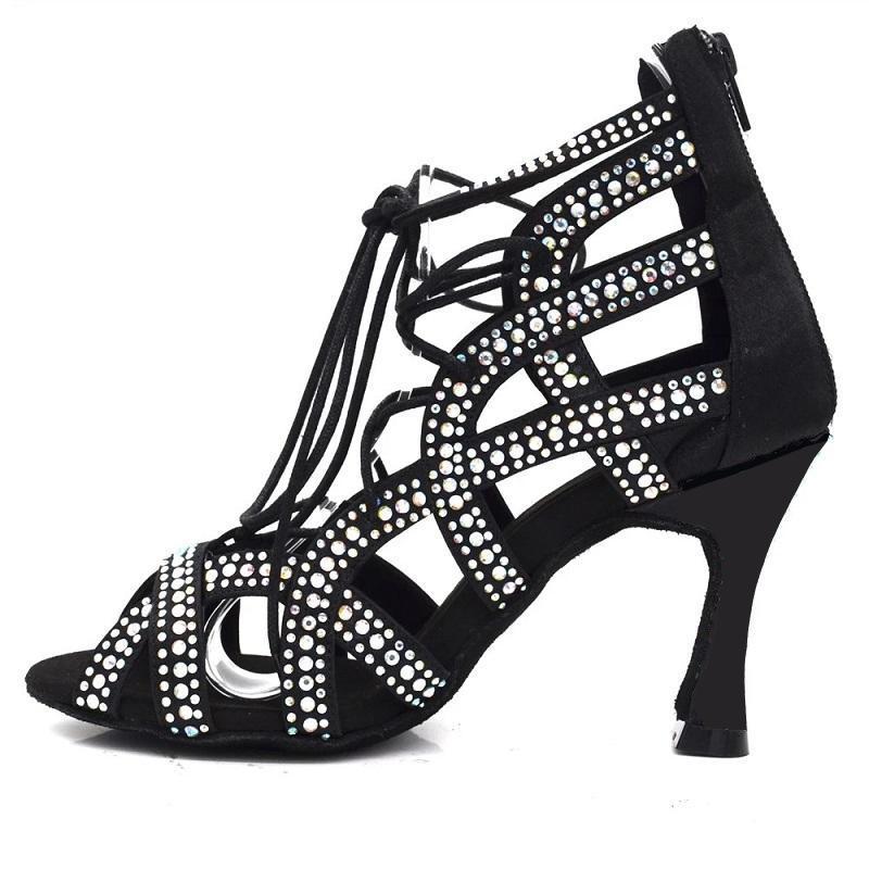 Women's Rhinestone Customized Heel Heels Dance Boots Jazz Salsa Dancing Shoes