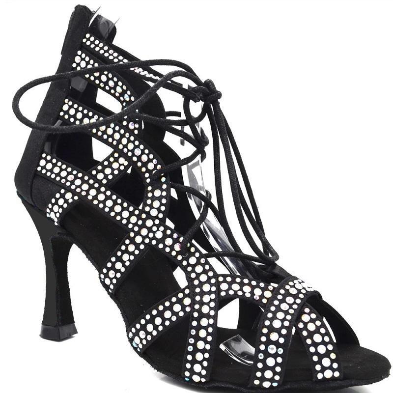 Women's Rhinestone Customized Heel Heels Dance Boots Jazz Salsa Dancing Shoes