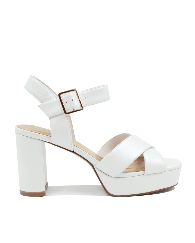 LOTUS PLATFORMS - IVORY LEATHER BRIDAL SHOES - FINAL SALE