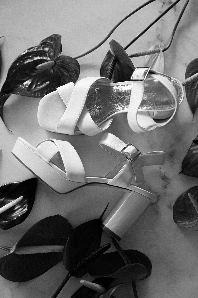 LOTUS PLATFORMS - IVORY LEATHER BRIDAL SHOES - FINAL SALE