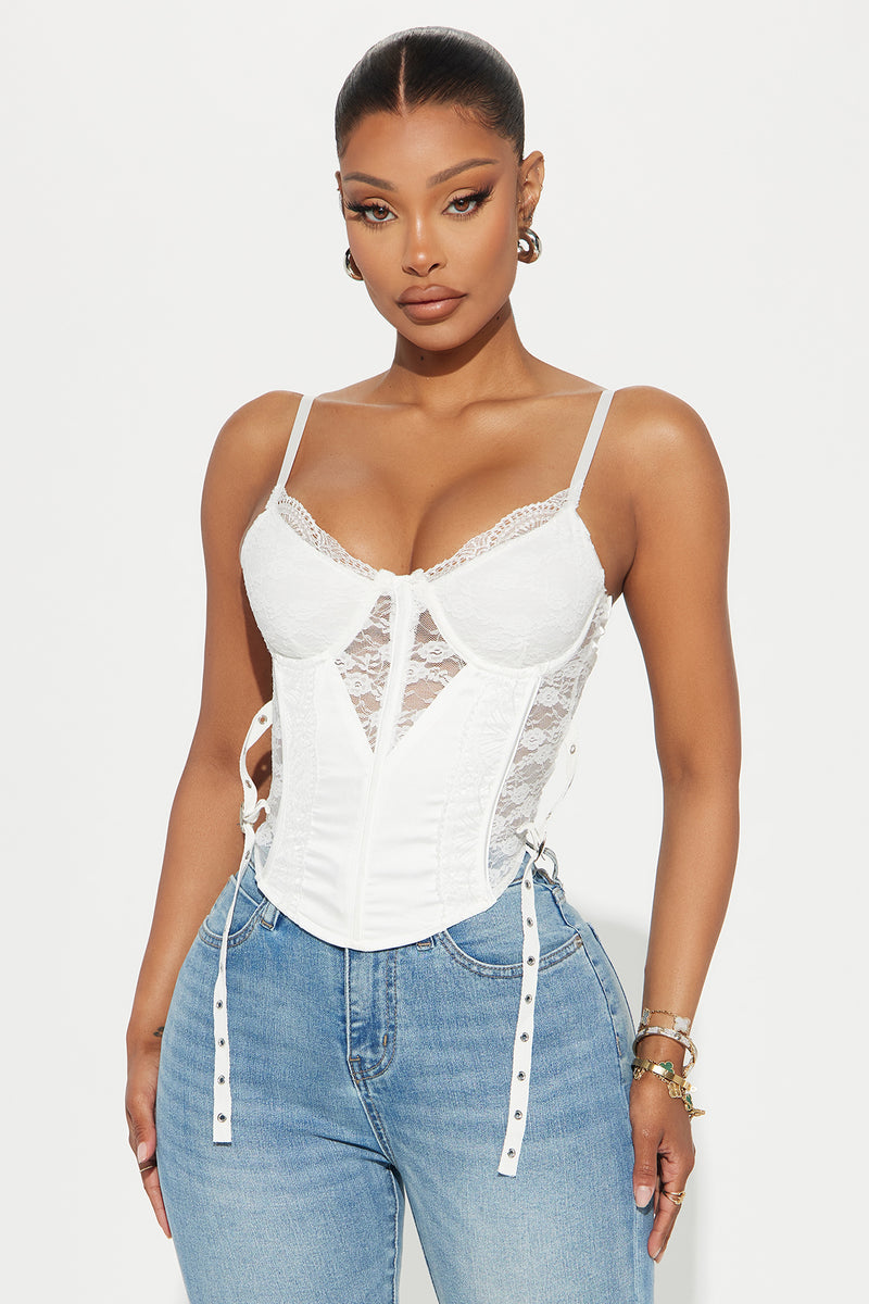 Only For Tonight Lace Corset Top - White