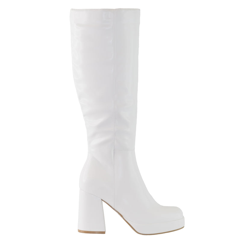 Venom - Block Heel Knee High Platform Boots for Women, Chunky Heel Boots, Stylish Winter Footwear, Trendy Knee-High Boots, Comfortable & Bold Design