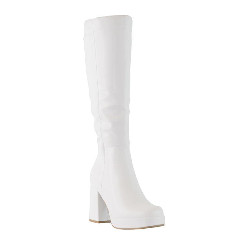 Venom - Block Heel Knee High Platform Boots for Women, Chunky Heel Boots, Stylish Winter Footwear, Trendy Knee-High Boots, Comfortable & Bold Design