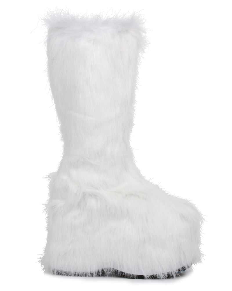 White Electric Fuzz Women's Faux Fur Platform Boots