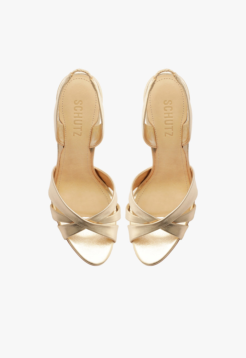 Keefa Sling Metallic Leather Sandal