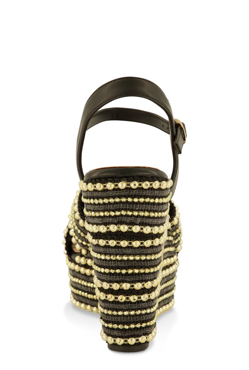 Embellished Open Toe Wedges