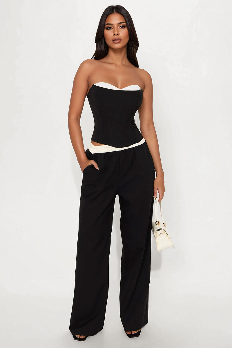 Formal Icon Corset Top - Black/White
