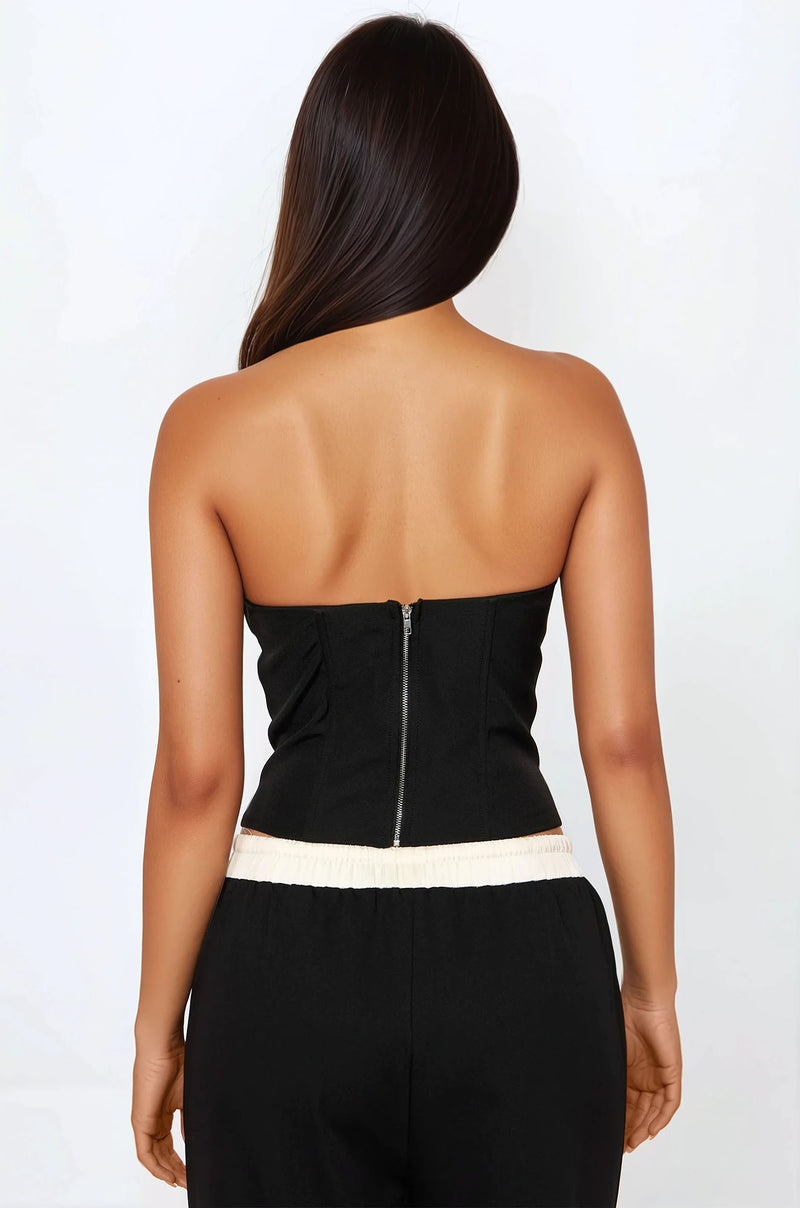 Formal Icon Corset Top - Black/White