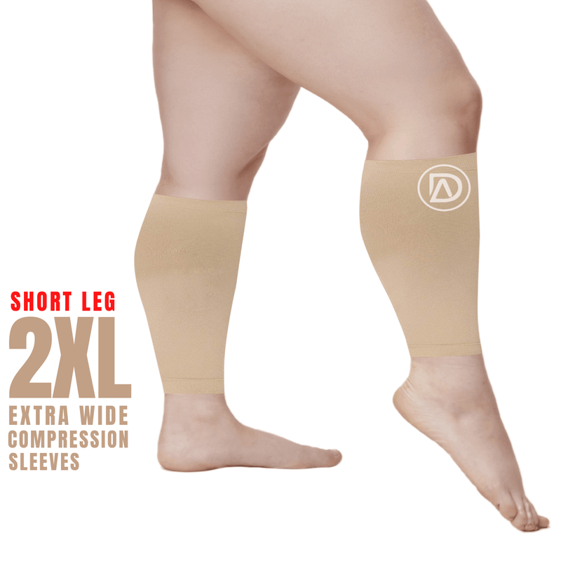 SHORT LENGTH | Plus Size Compression Calf Sleeves 10in 20-30 mmHg (SHORT) by Dominion Active