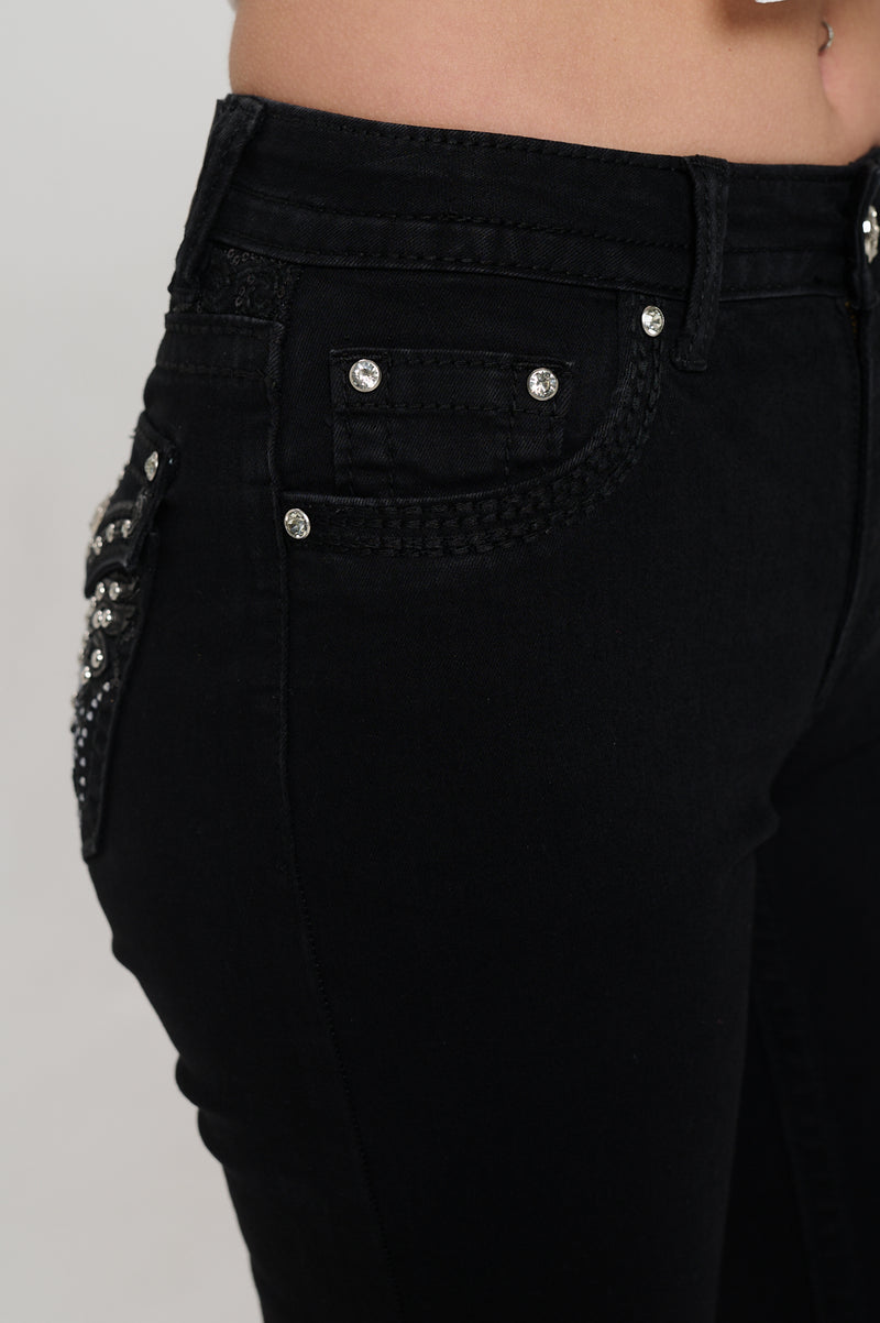PLUS SIZE WT-008 BOOTCUT EMBROIDERED STRETCHY WOMEN'S BLING JEANS - WESTFIELD EAGLE