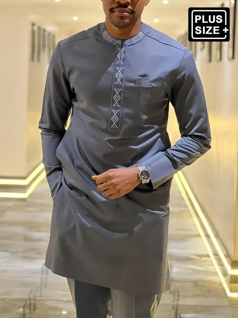 Plus Size New Wedding Embroidered Men's Set