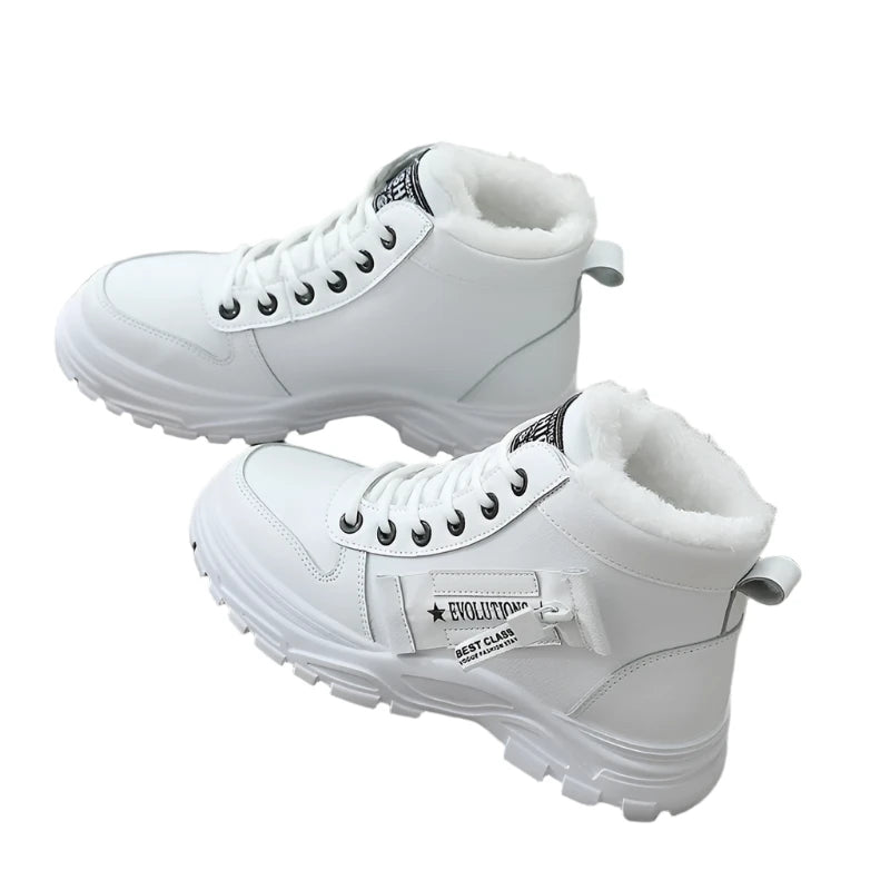 Women's Winter Snow Boots - Warm High-Top Platform Ankle Sneakers, Casual Plus Size 45
