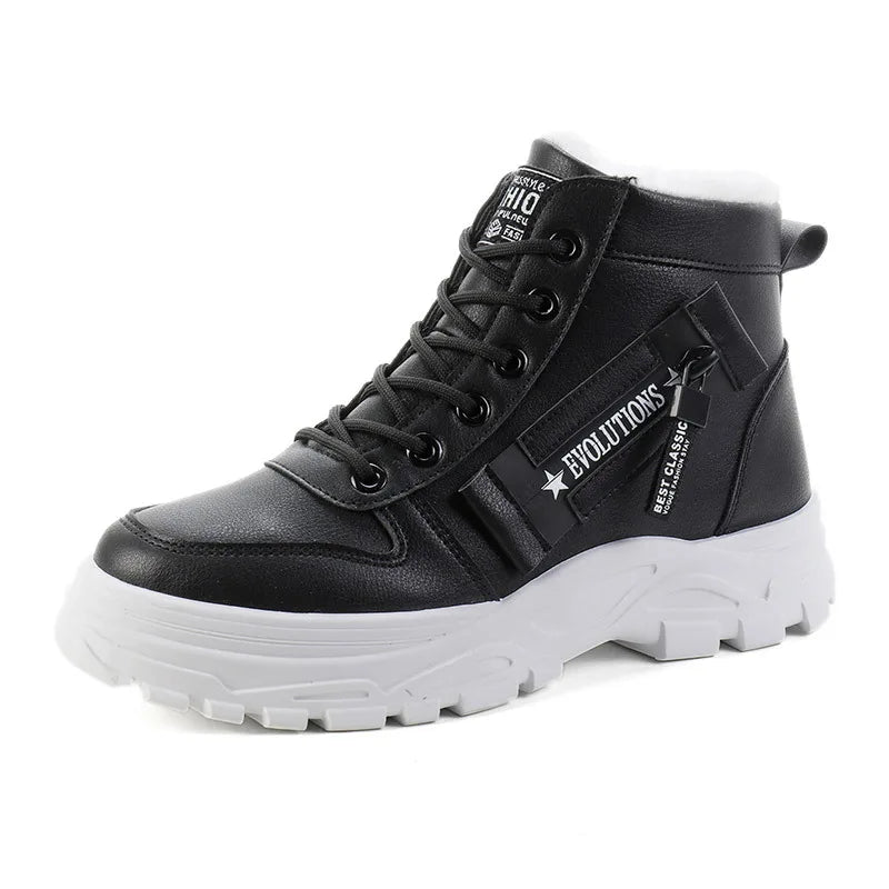 Women's Winter Snow Boots - Warm High-Top Platform Ankle Sneakers, Casual Plus Size 45