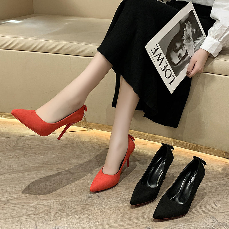 (35-45) Plus Size Chinese Wedding Formal Pointed Toe Stiletto High Heels