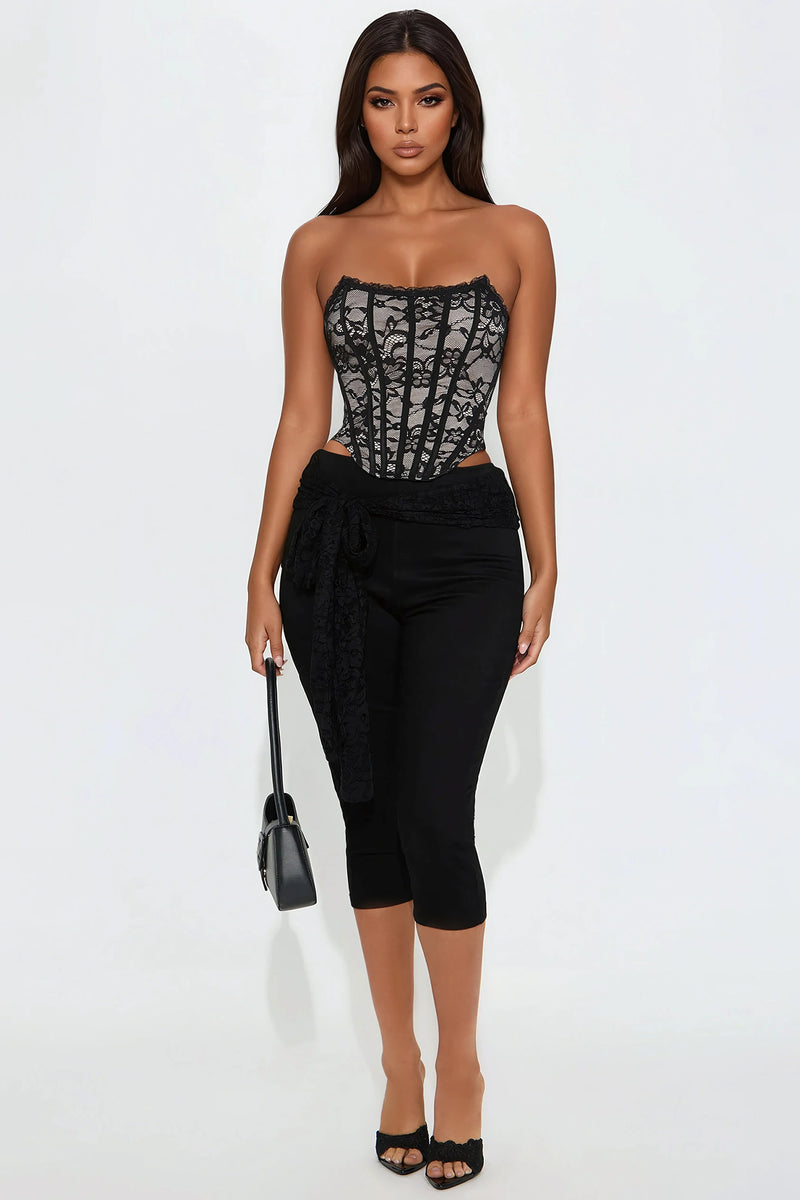 Angel Sweet Lace Corset Top - Black