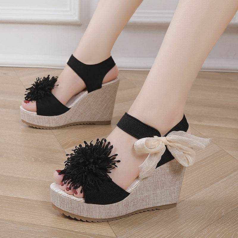 Plus Size Women's Platform Wedge Sandals - Trendy Peep Toe Style 2025