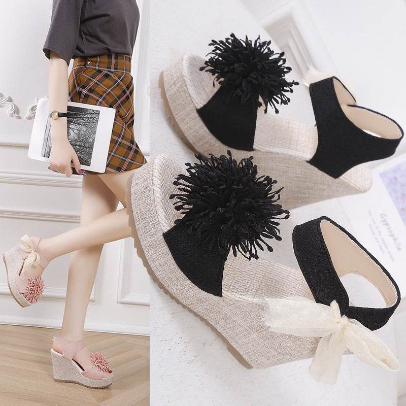 Plus Size Women's Platform Wedge Sandals - Trendy Peep Toe Style 2025