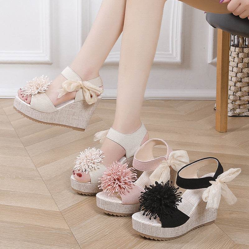Plus Size Women's Platform Wedge Sandals - Trendy Peep Toe Style 2025
