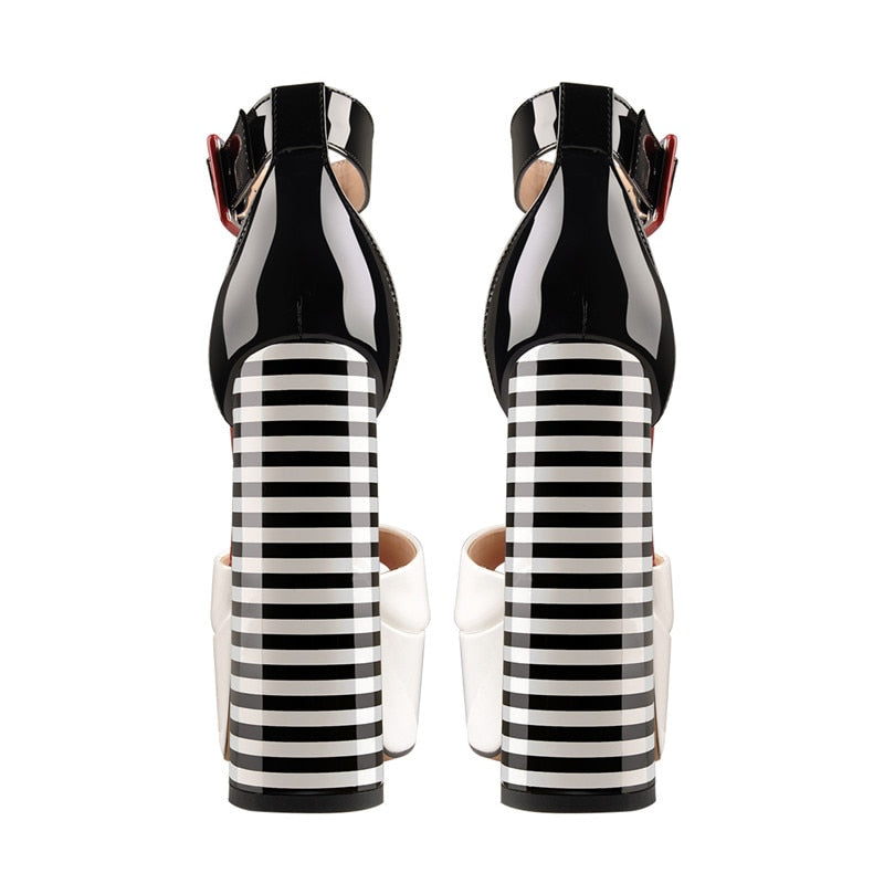 Tilda - Drag Queen Platform  Peep Toe   Square Heels - Plus Size