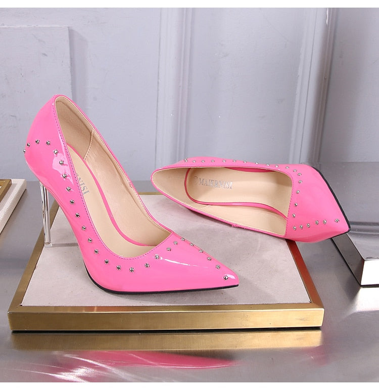 Tina - Sexy Rivet Drag Queen Stiletto Pumps - Plus size
