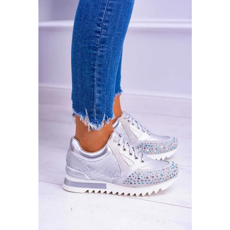 New Leisure Rhinestone Fashion Plus Size Women's Sports Running Shoes