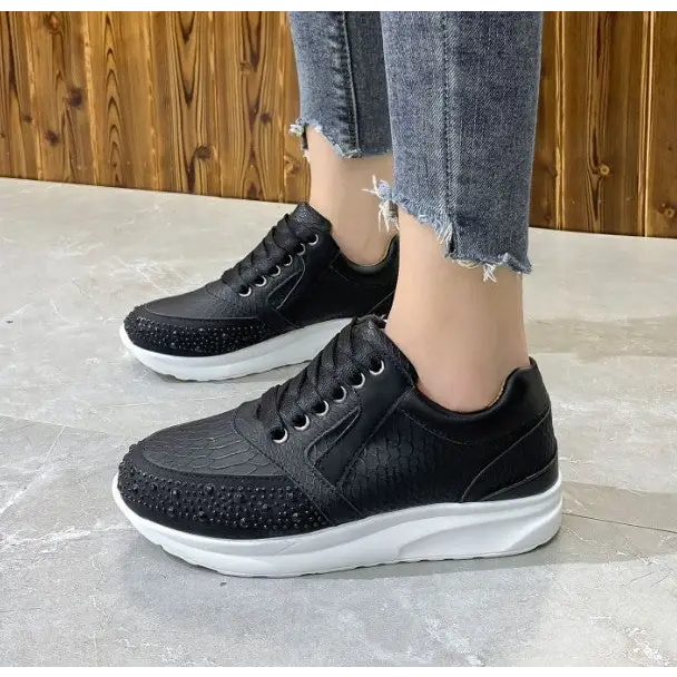 New Leisure Rhinestone Fashion Plus Size Women's Sports Running Shoes